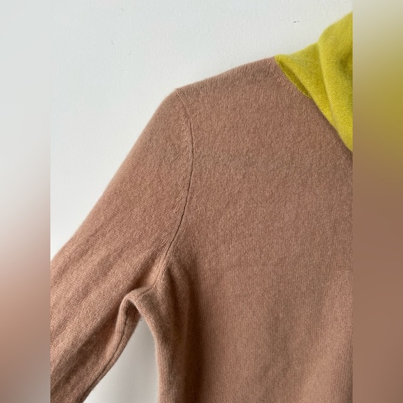 Gobi Cashmere Tan and Green Turtleneck Sweater - Picture 6 of 13